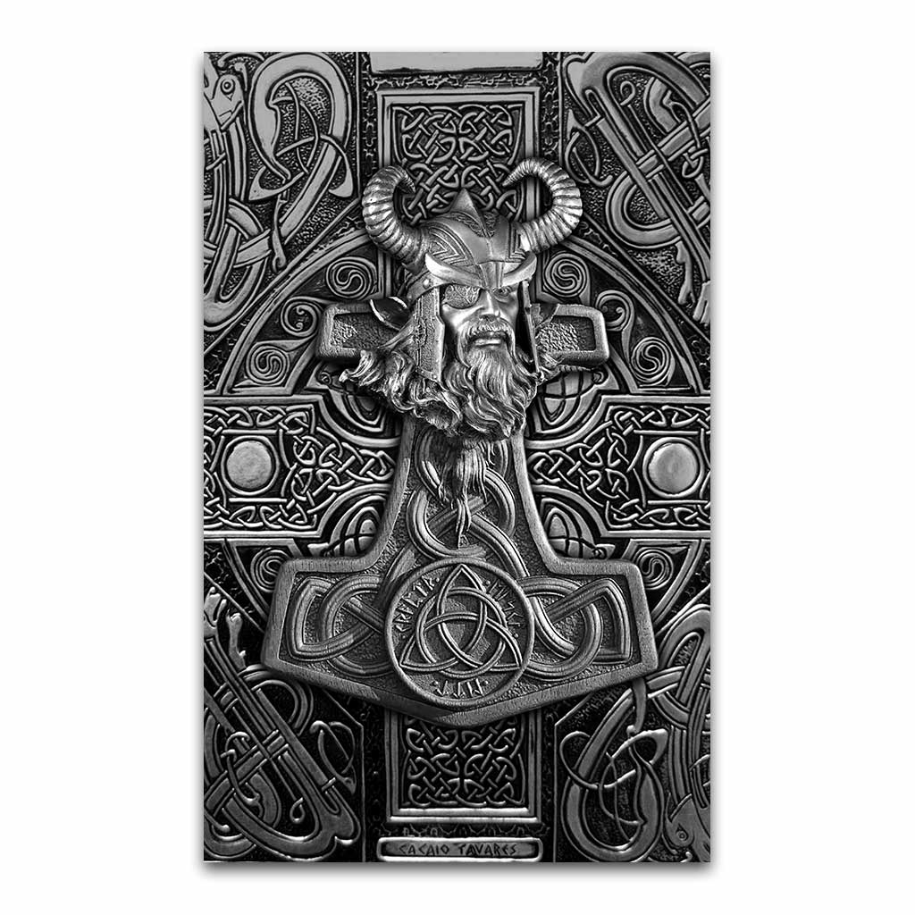 Odin Metal Pattern Print Viking Rug 0622