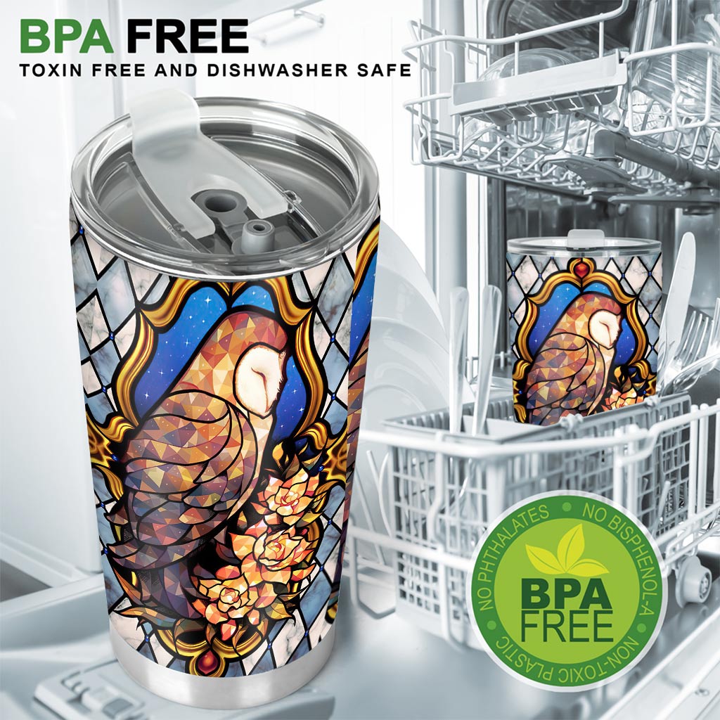 Majestic Owl Stained Glass Print Owl Tumbler 0622