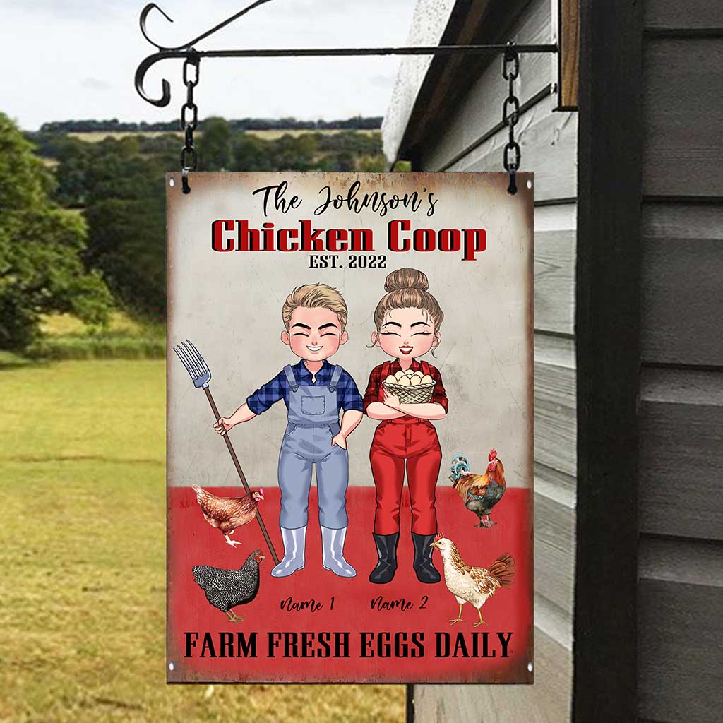 Chicken Coop - Personalized Chicken Rectangle Metal Sign