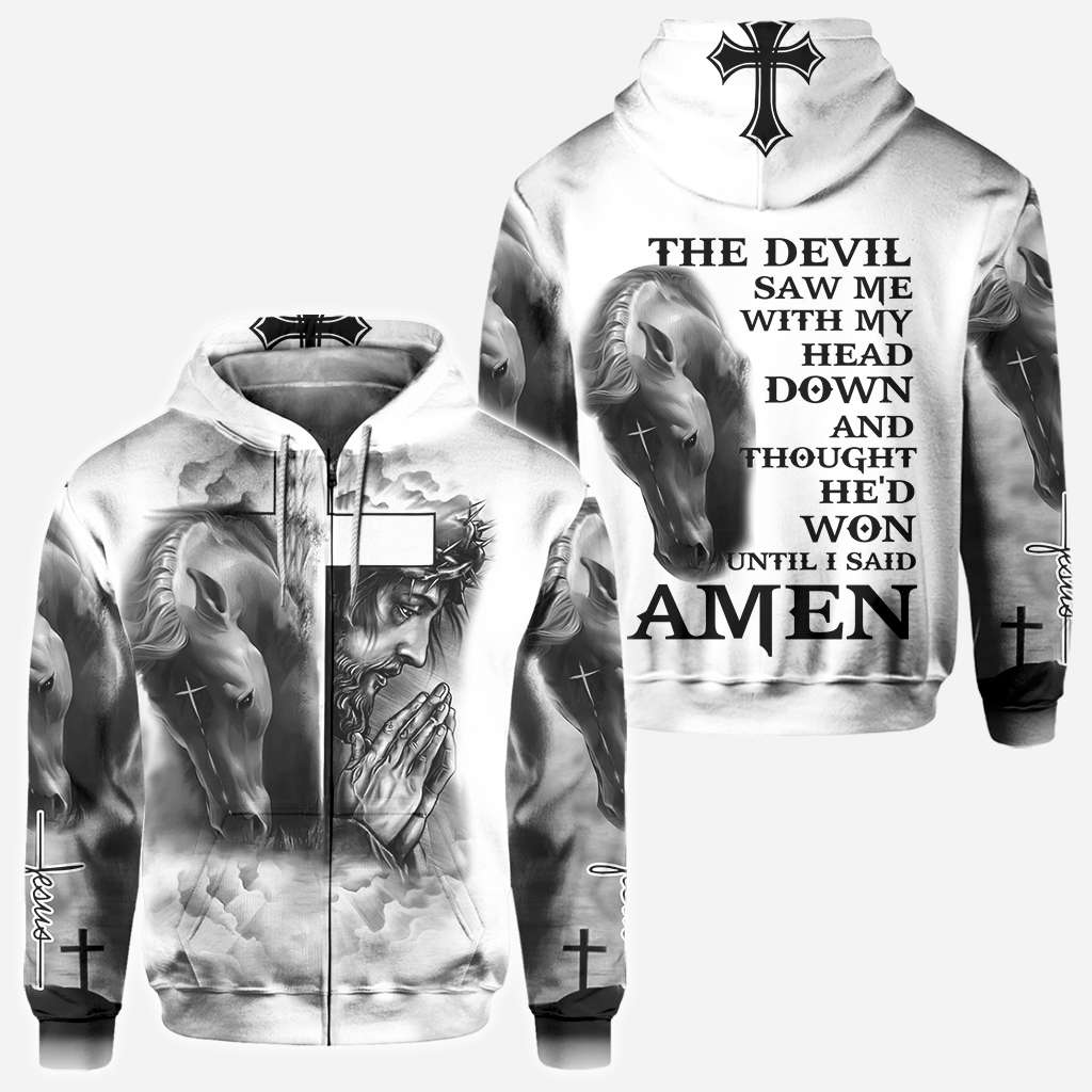 Horse and Jesus All Over T-shirt and Hoodie 0921