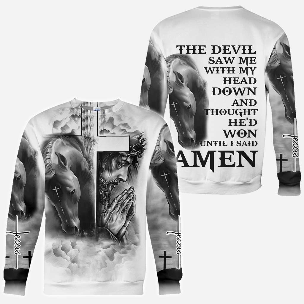 Horse and Jesus All Over T-shirt and Hoodie 0921