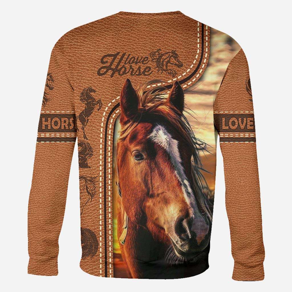 Horse Riding Lover - Horse All Over T-shirt and Hoodie With Leather Print 0921