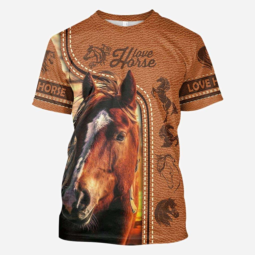 Horse Riding Lover - Horse All Over T-shirt and Hoodie With Leather Print 0921