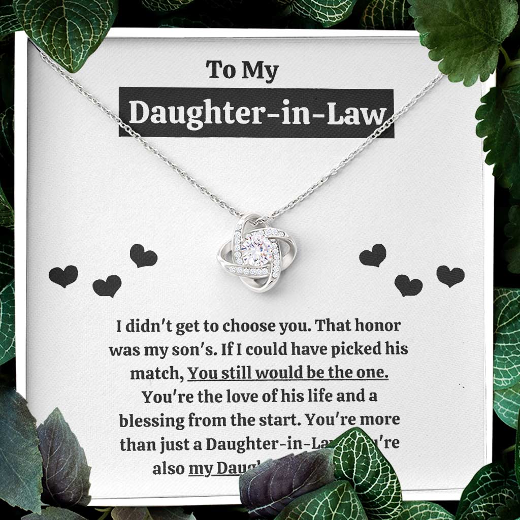 To My Daughter-In-Law Blessing From The Start Gift - Daughter Love Knot Necklace 0921