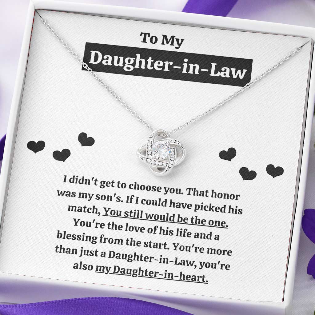 To My Daughter-In-Law Blessing From The Start Gift - Daughter Love Knot Necklace 0921