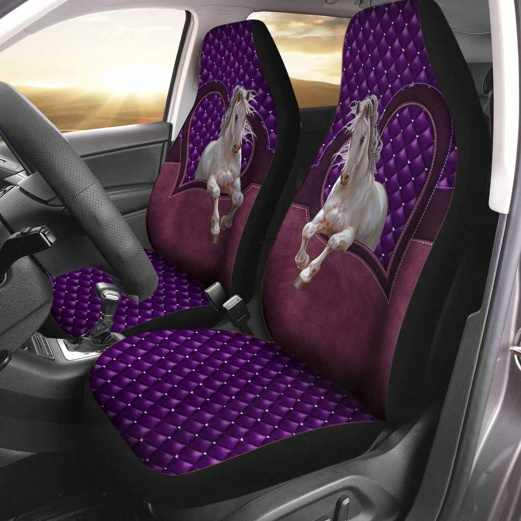 Horse Purple Heart - Horse Riding Lover - Horse Owner Seat Covers 0921