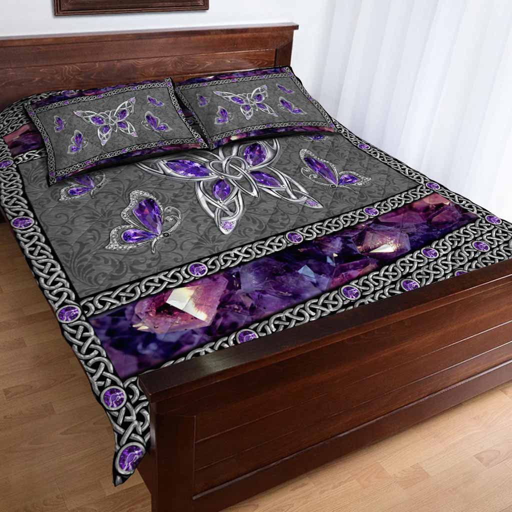 Love Butterflies Purple Galaxy - Quilt Set