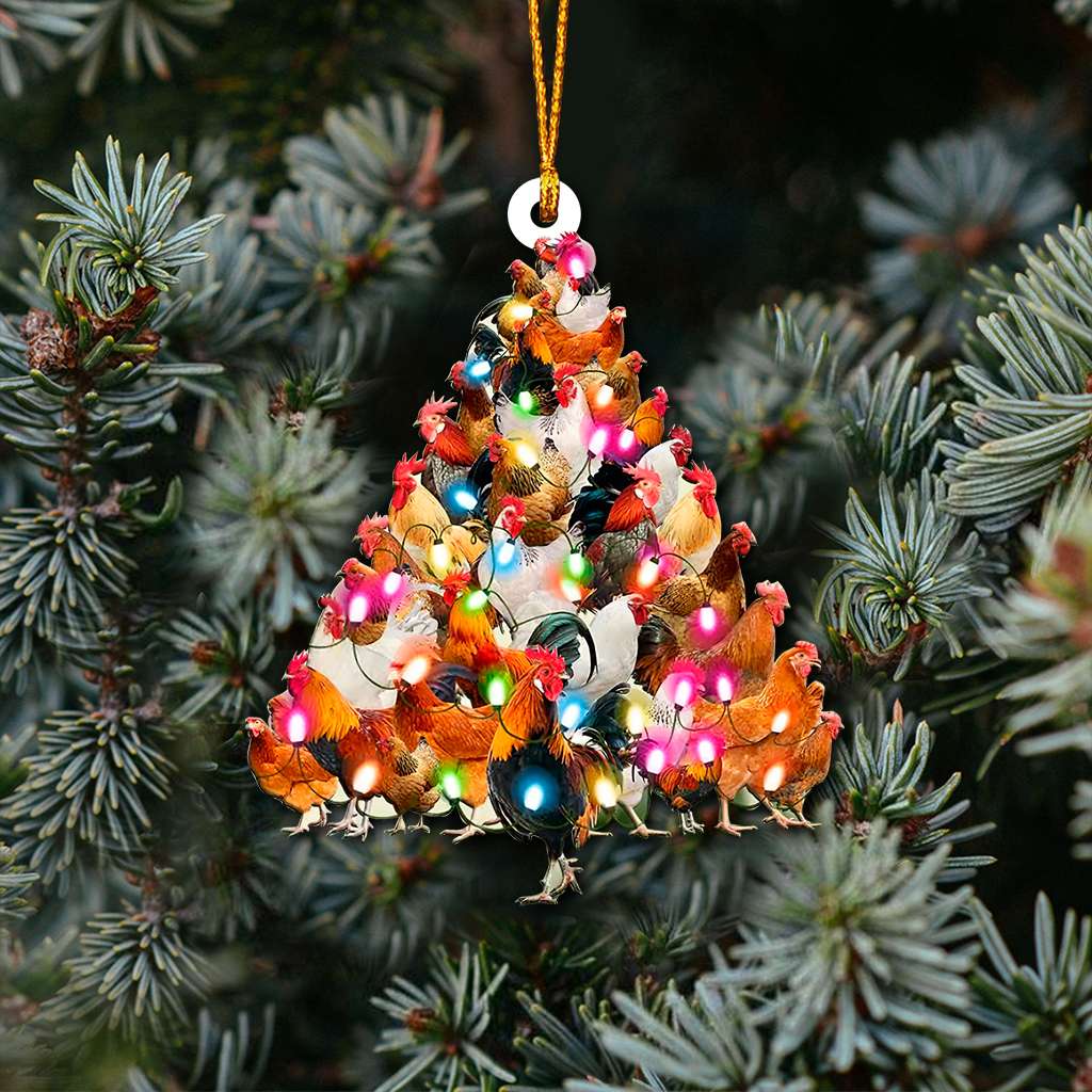 Chicken Roosters And Hens Tree - Chicken Ornament (Printed On Both Sides) 1122