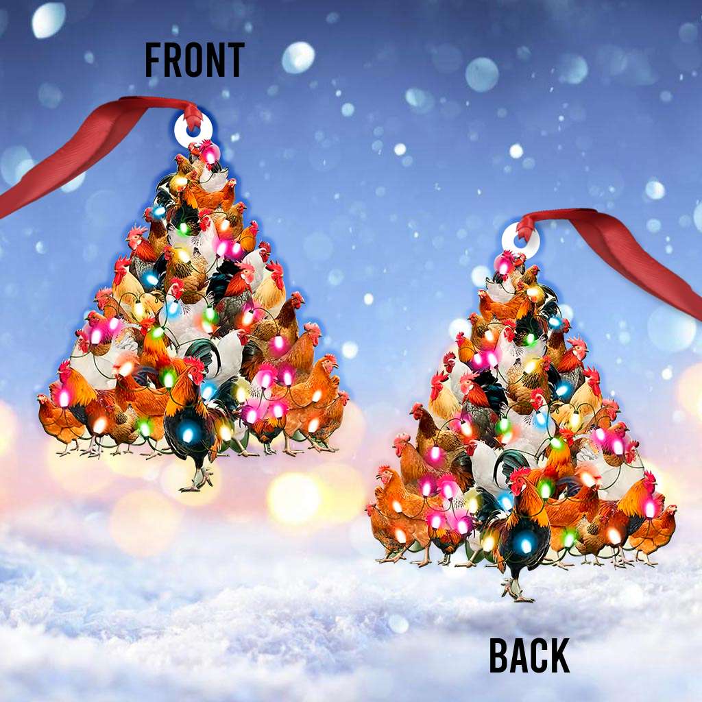 Chicken Roosters And Hens Tree - Chicken Ornament (Printed On Both Sides) 1122