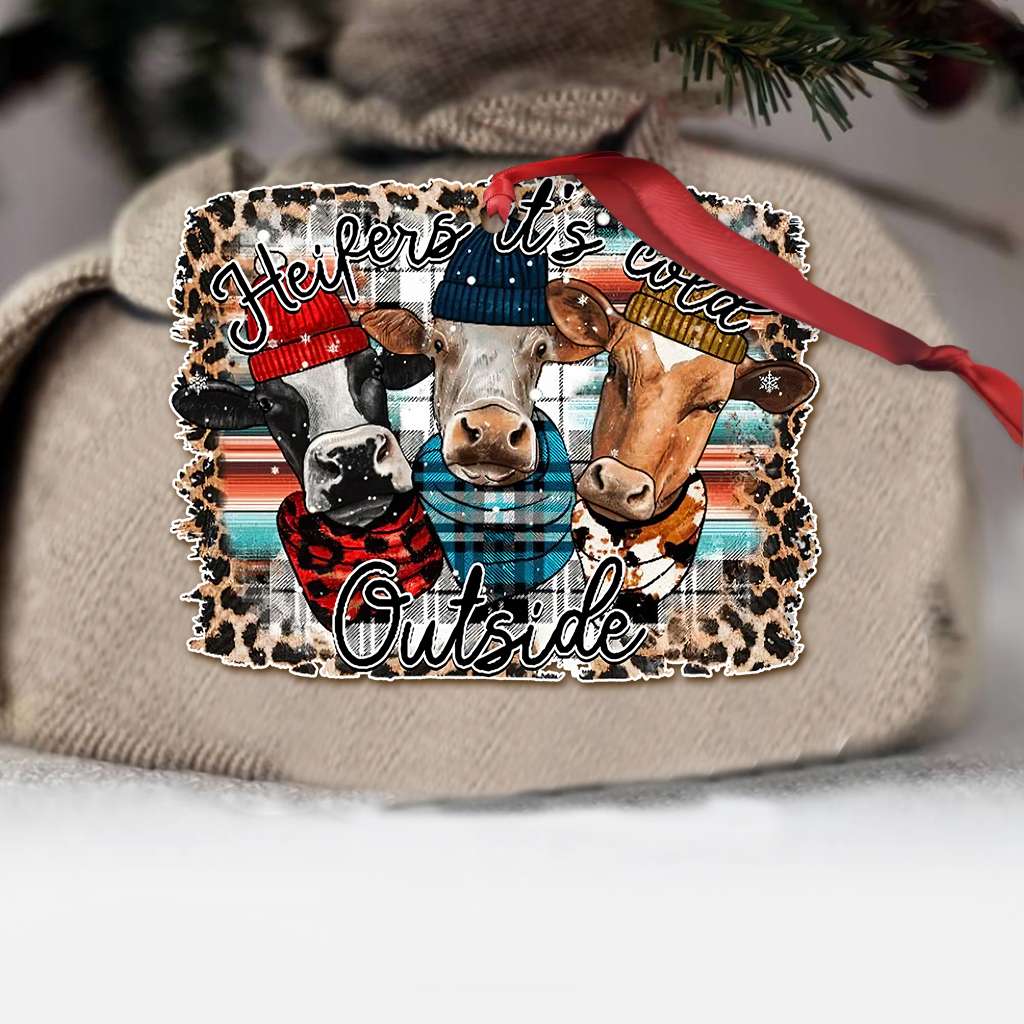 Heifers Its Cold Outside - Cow Ornament (Printed On Both Sides) 1022
