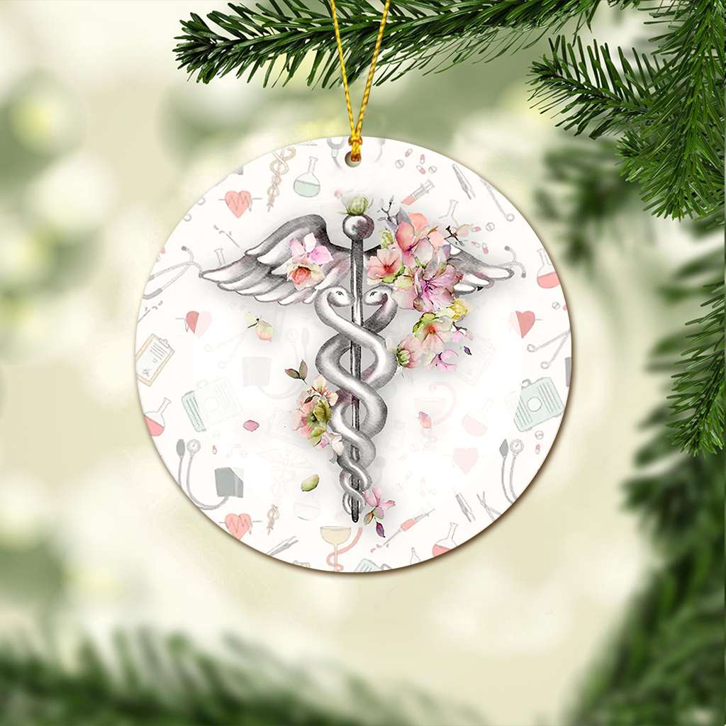 Nurse Symbol Nurse - Round Aluminium Ornament (Printed On Both Sides) 1122