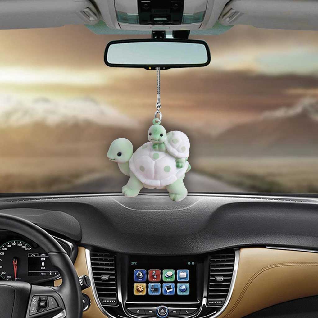Cute Turtle Car Ornament (Printed On Both Sides)