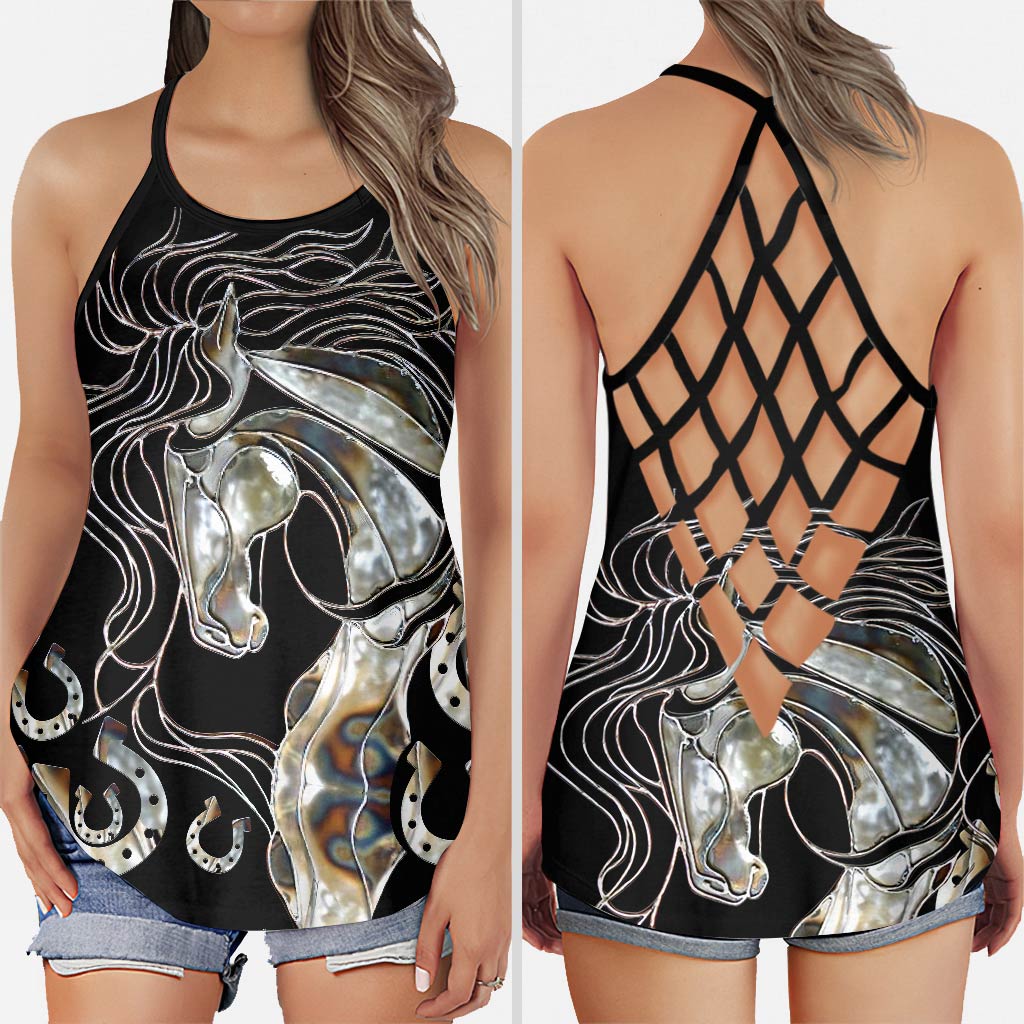 Love Horses Cross Tank Top