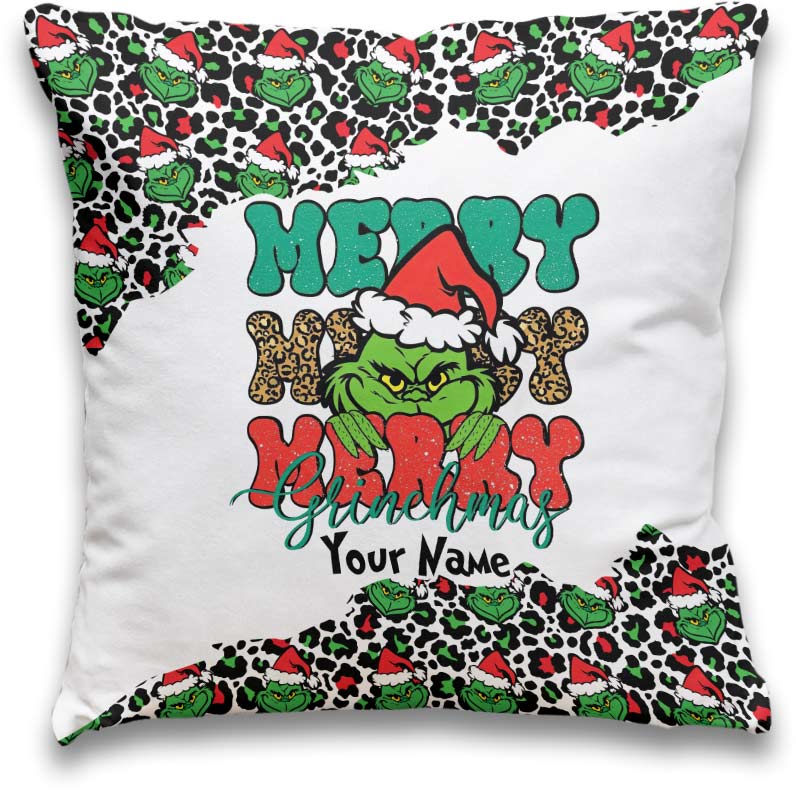 Merry Merry - Personalized Stole Christmas Throw Pillow