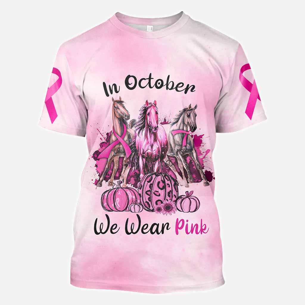 In October We Wear Pink - Breast Cancer Awareness All Over T-shirt and Hoodie