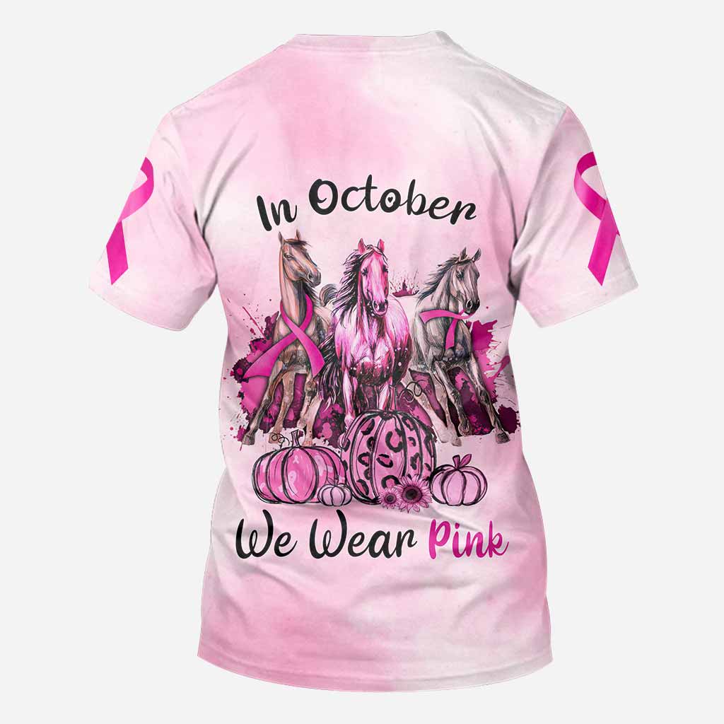 In October We Wear Pink - Breast Cancer Awareness All Over T-shirt and Hoodie