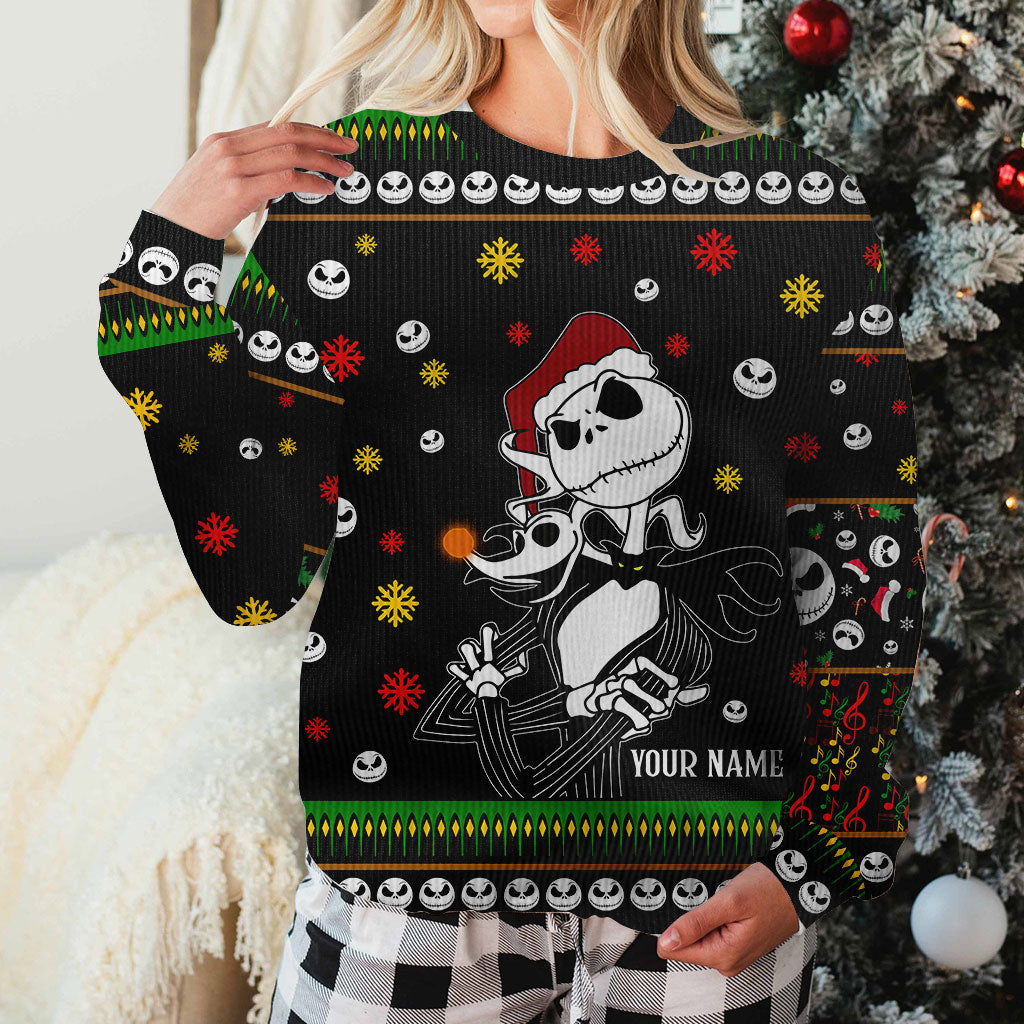 Happy Nightmare - Personalized Christmas Nightmare Sweater