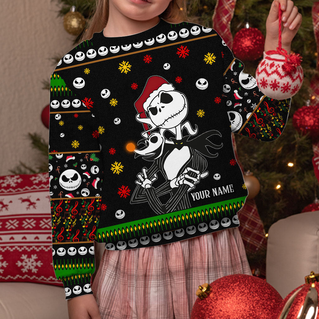 Happy Nightmare - Personalized Christmas Nightmare Sweater