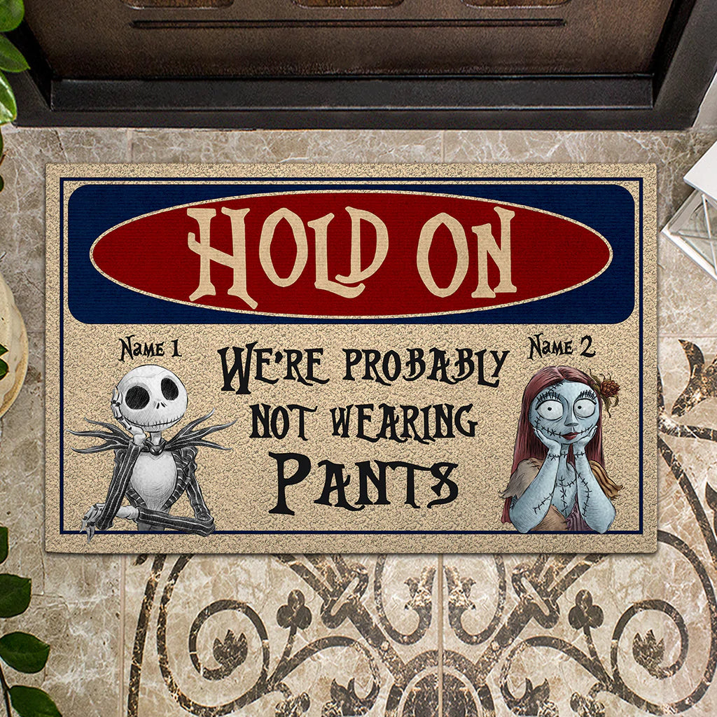 Hold On - Personalized Couple Nightmare Doormat