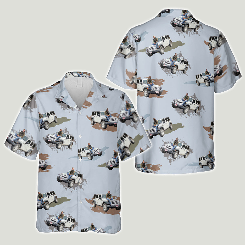 Adventure Awaits Photo Inserted - Personalized Car Hawaiian Shirt