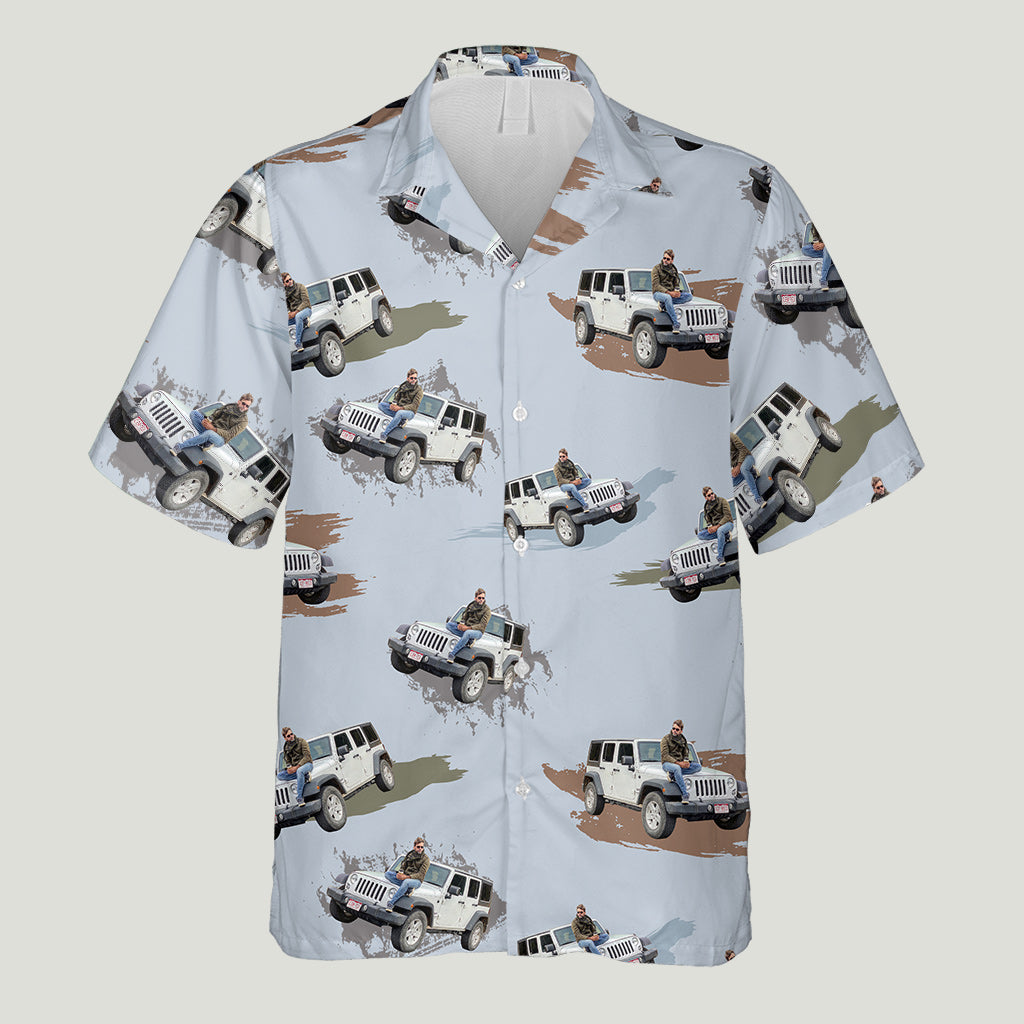 Adventure Awaits Photo Inserted - Personalized Car Hawaiian Shirt