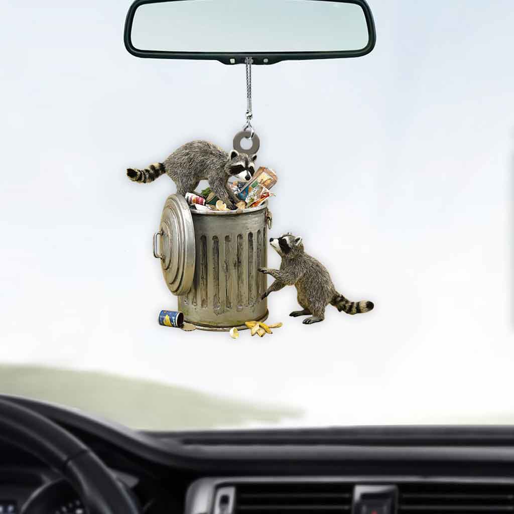 Eat Trash Live Fast Raccoon - Car Ornament (Printed On Both Sides)