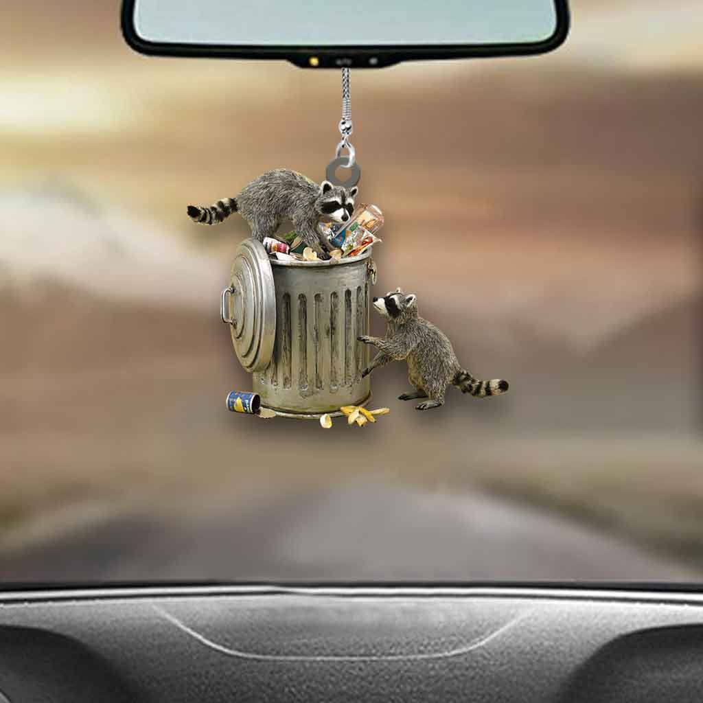 Eat Trash Live Fast Raccoon - Car Ornament (Printed On Both Sides)