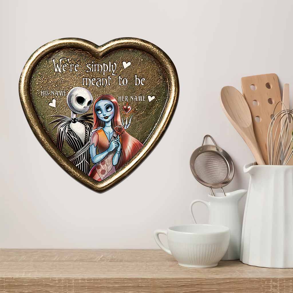 Simply Meant To Be Nightmare Couple - Personalized Cut Metal Sign With 3D Pattern Print