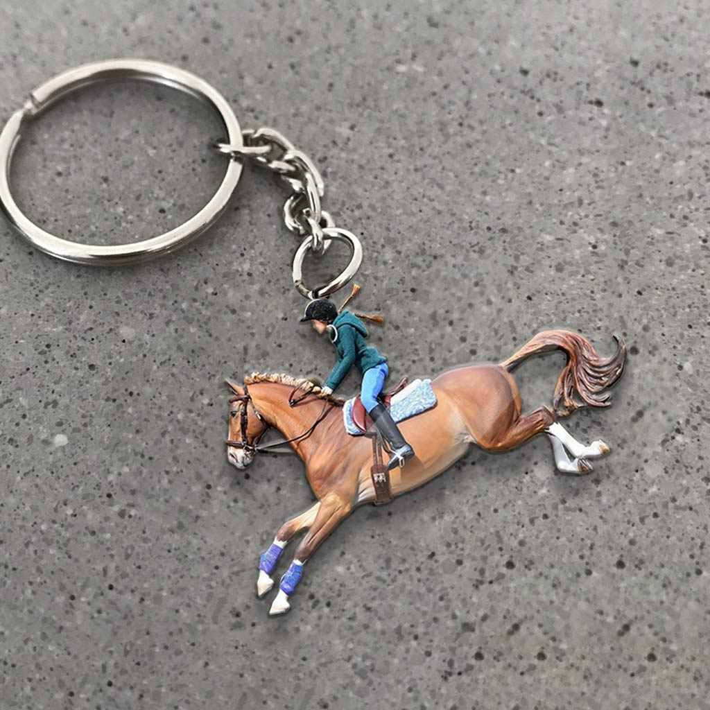 Love Horses - Horse Keychain With 3D Pattern Print (Printed On Both Sides)