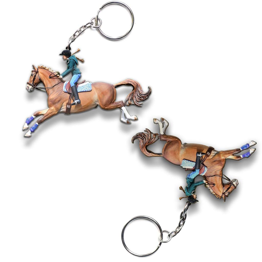 Love Horses - Horse Keychain With 3D Pattern Print (Printed On Both Sides)