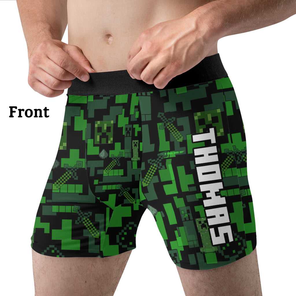 Digging Your Style - Personalized Block World Men Boxer Briefs