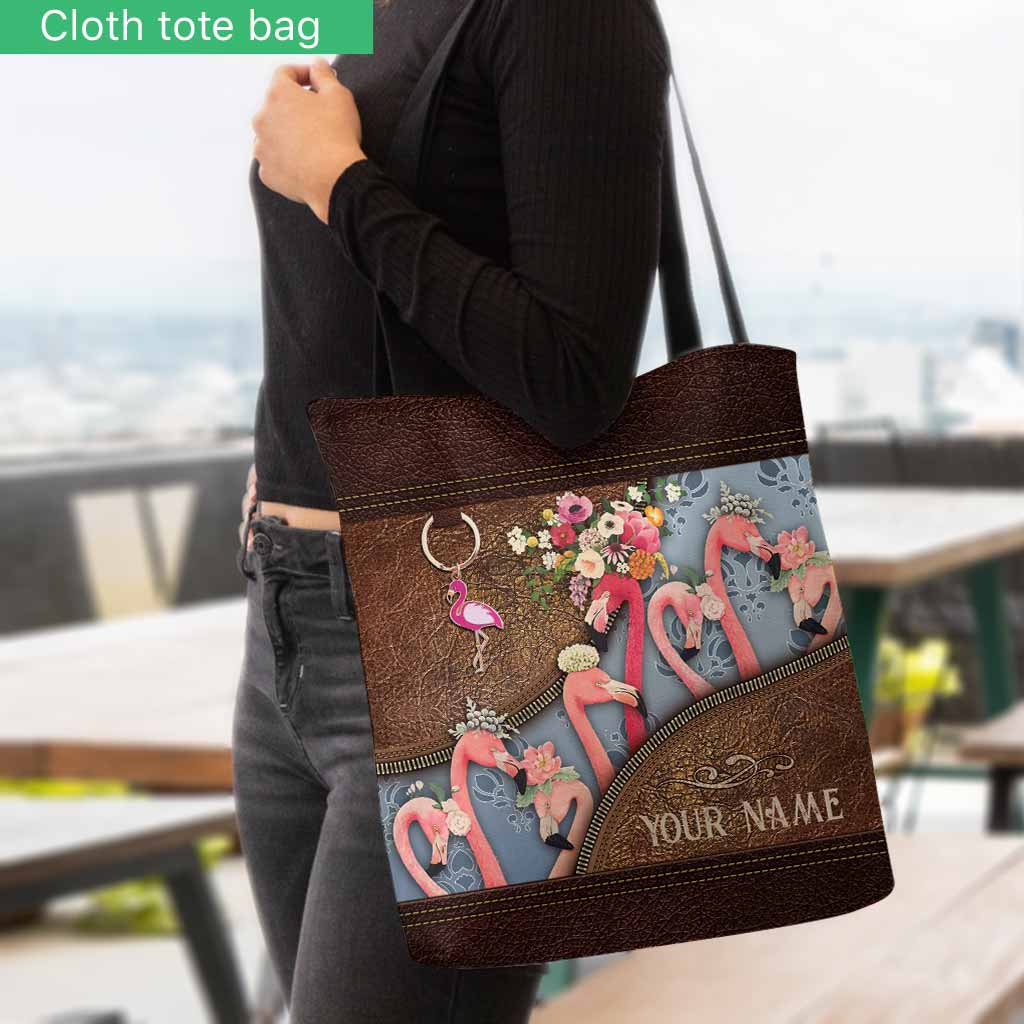 Love Flamingos Personalized  Tote Bag