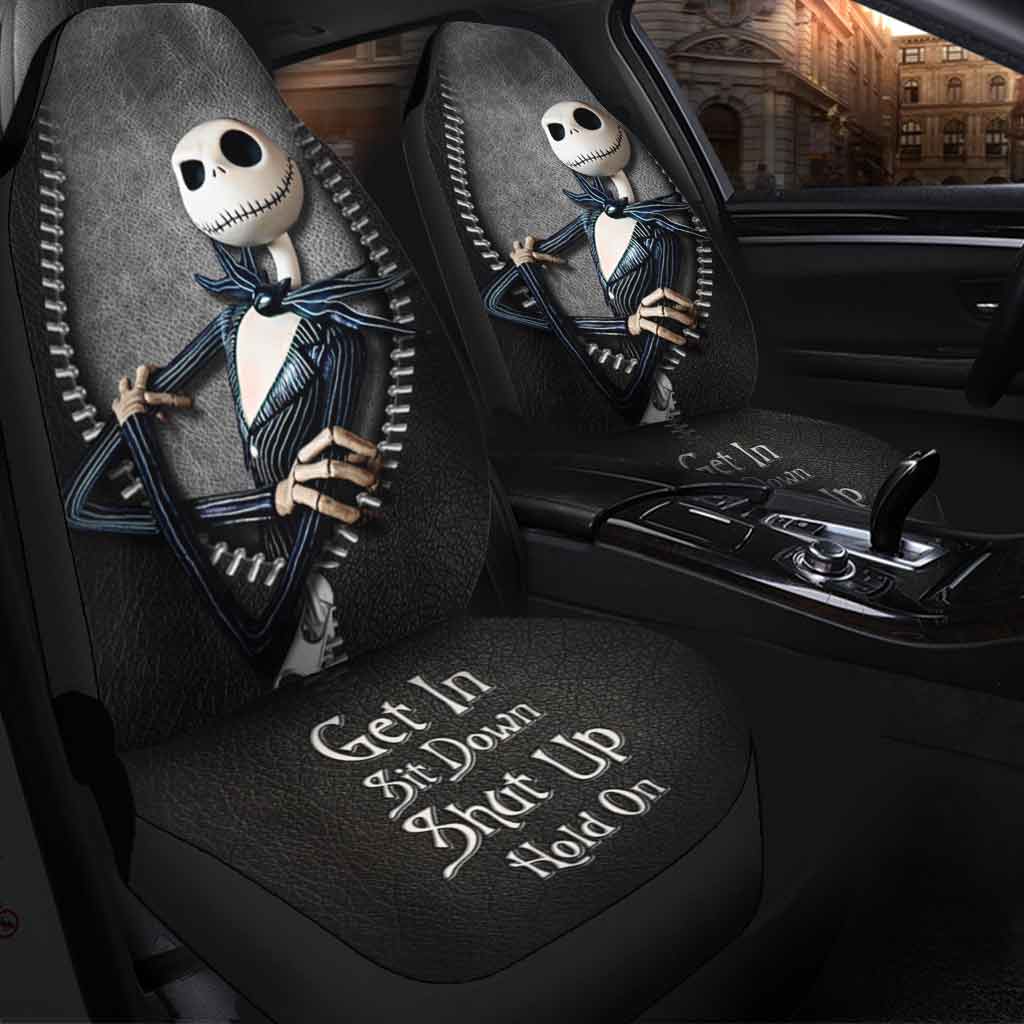 Get In Sit Down Shut Up Hold On - Nightmare Seat Covers With Leather Pattern Print