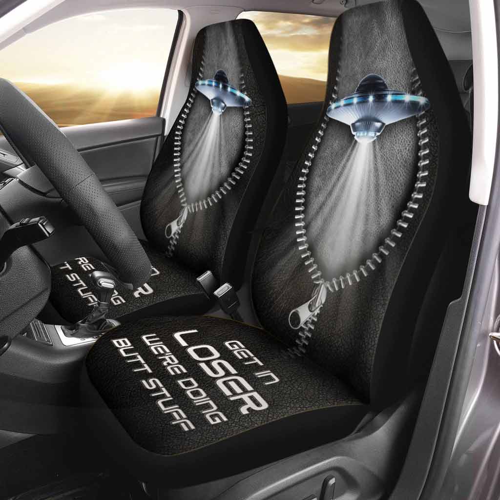 Get In Loser - Alien Seat Covers With Leather Pattern Print