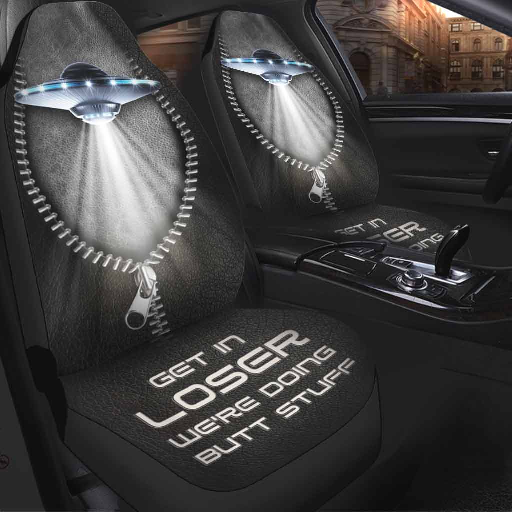 Get In Loser - Alien Seat Covers With Leather Pattern Print