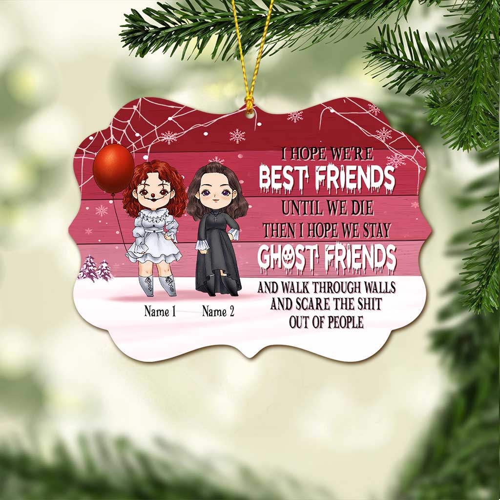 Ghost Sisters - Personalized Christmas Bestie Ornament (Printed On Both Sides)