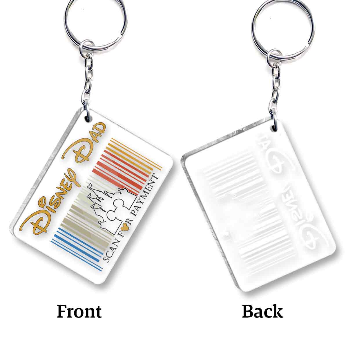 Scan For Payment - Personalized Father Transparent Keychain