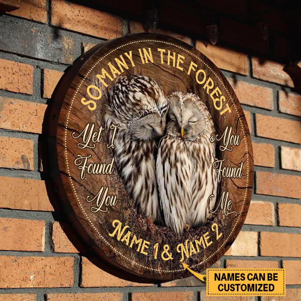 So Many In The Forest - Owl Personalized Round Wood Sign