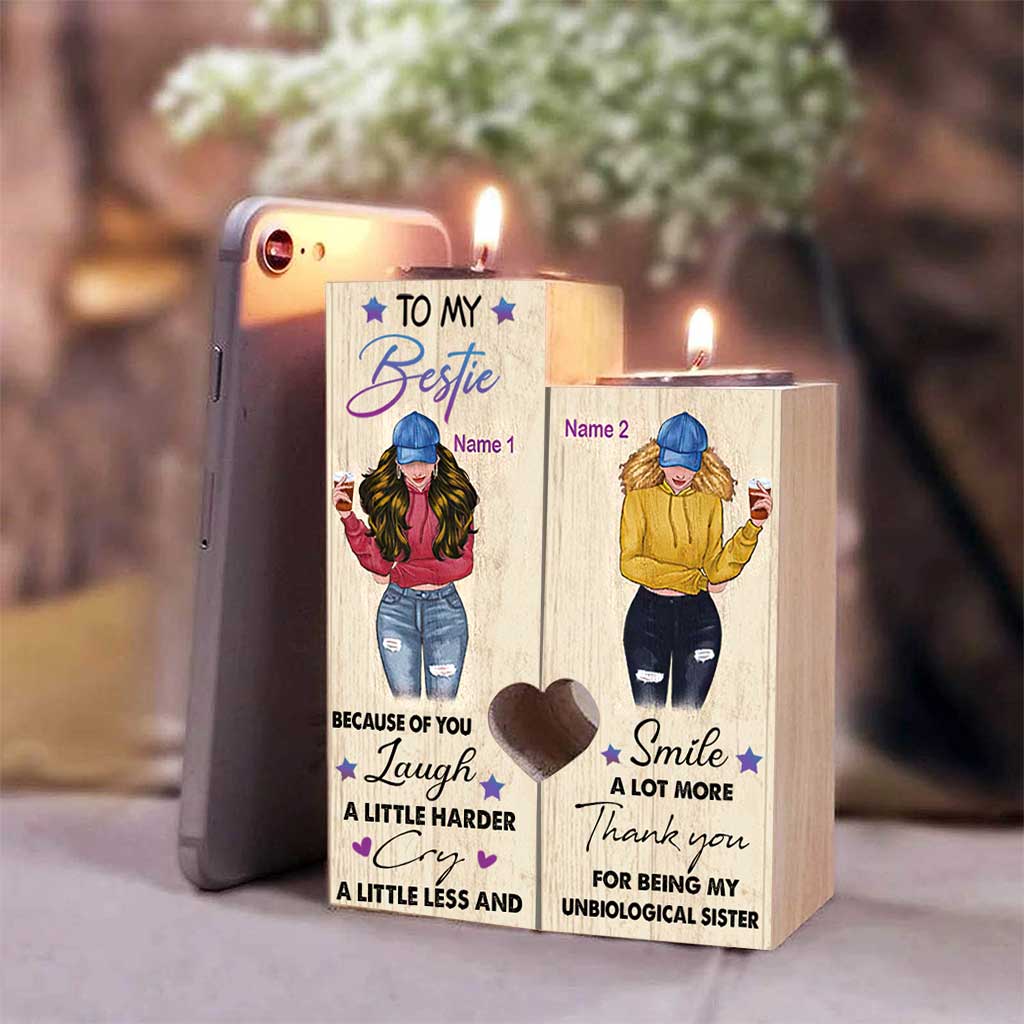 To My Bestie - Sister Personalized Candle Holder 082021