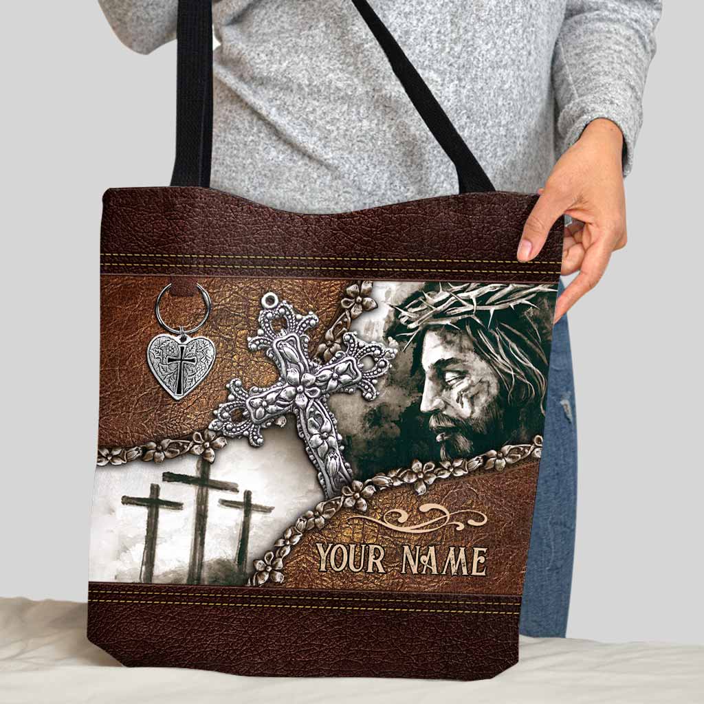 Faith Over Fear Christian Cross - Personalized Tote Bag