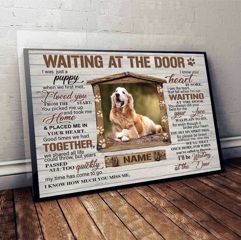 Waiting At The Door - Personalized Dog Canvas And Poster