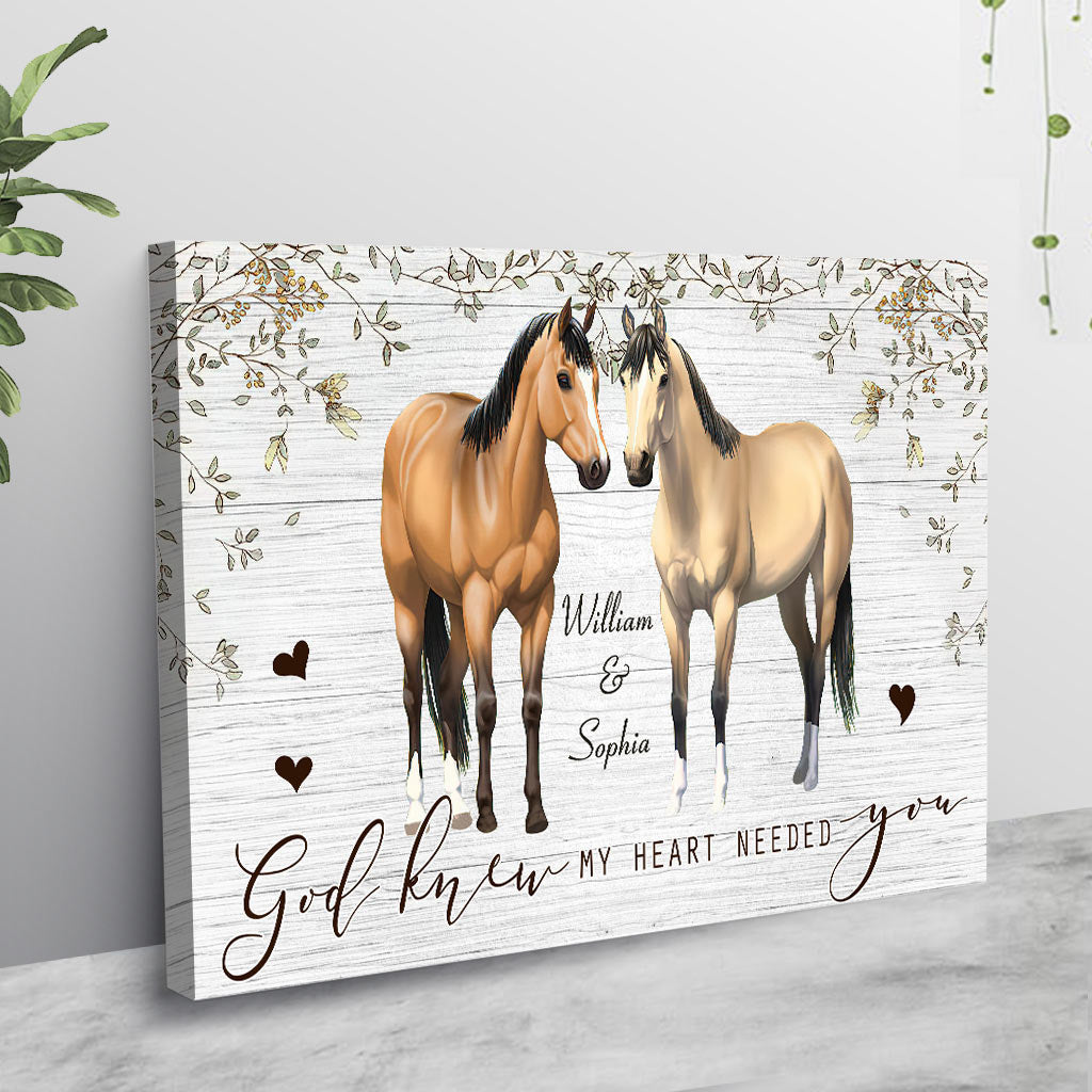 God Knew My Heart - Personalized Couple Horse Canvas And Poster