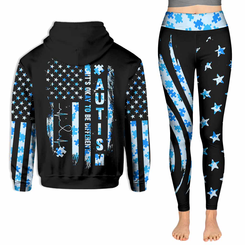 It's Okay To Be Different - Personalized Autism Awareness Hoodie and Leggings