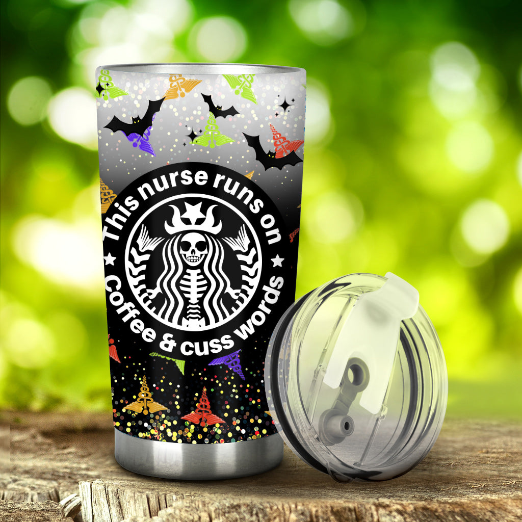 This Nurse Runs On - Personalized Halloween Nurse Tumbler