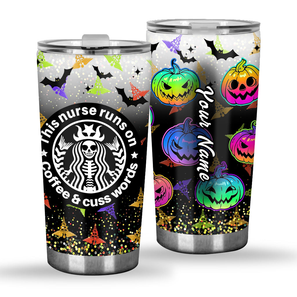 This Nurse Runs On - Personalized Halloween Nurse Tumbler