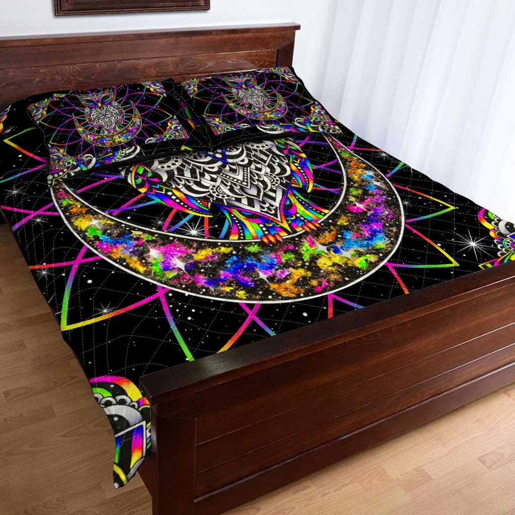 Galaxy - Owl Quilt Bed Set
