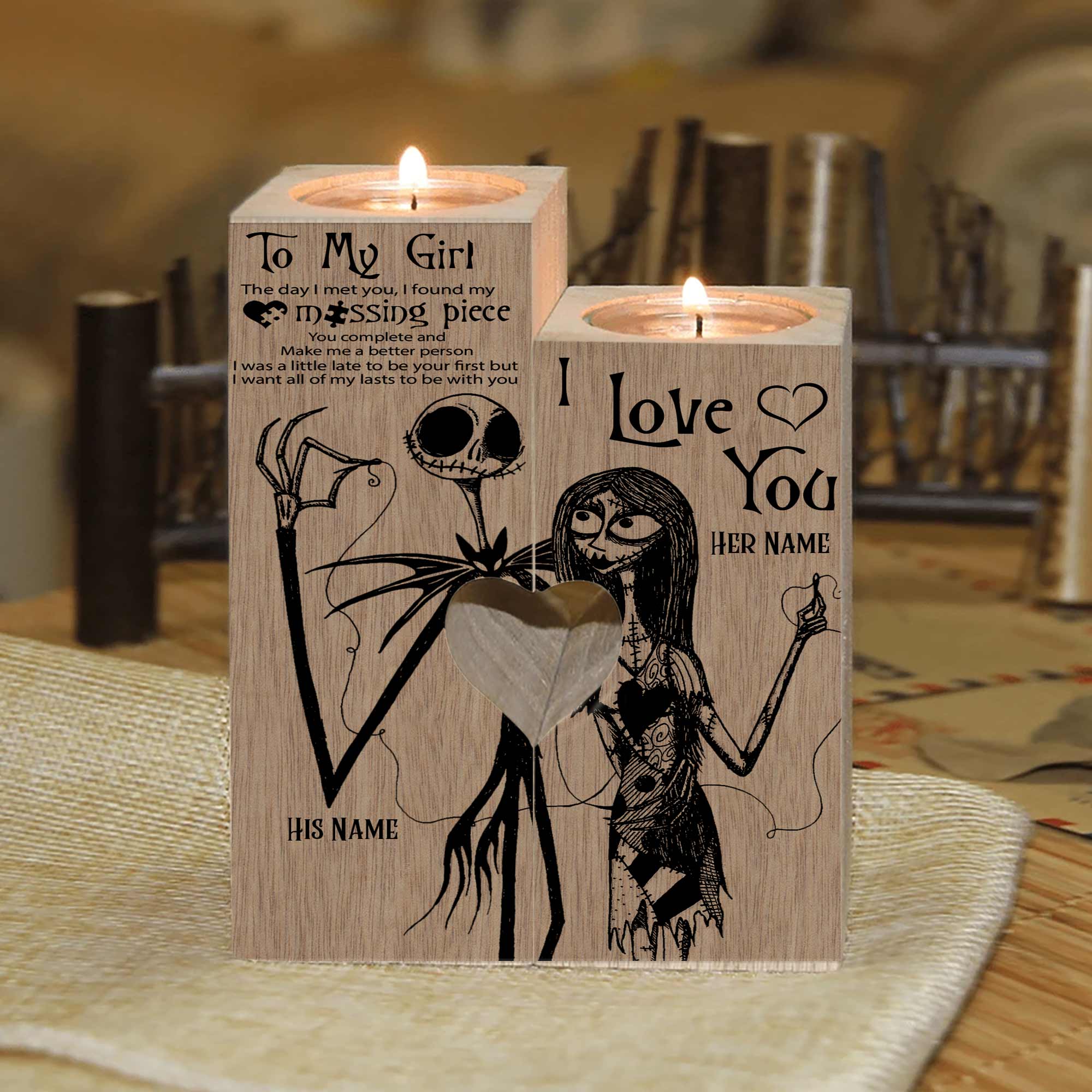 Nightmare Couple - Personalized Candle Holder