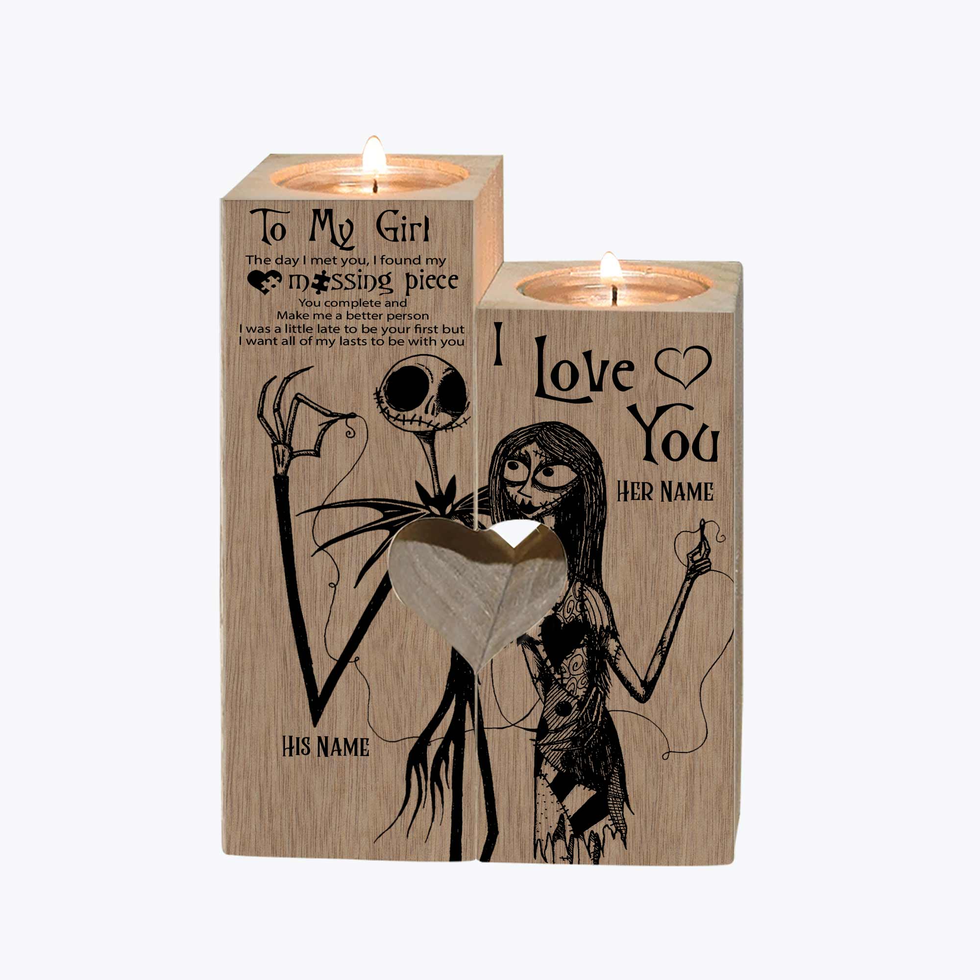 Nightmare Couple - Personalized Candle Holder