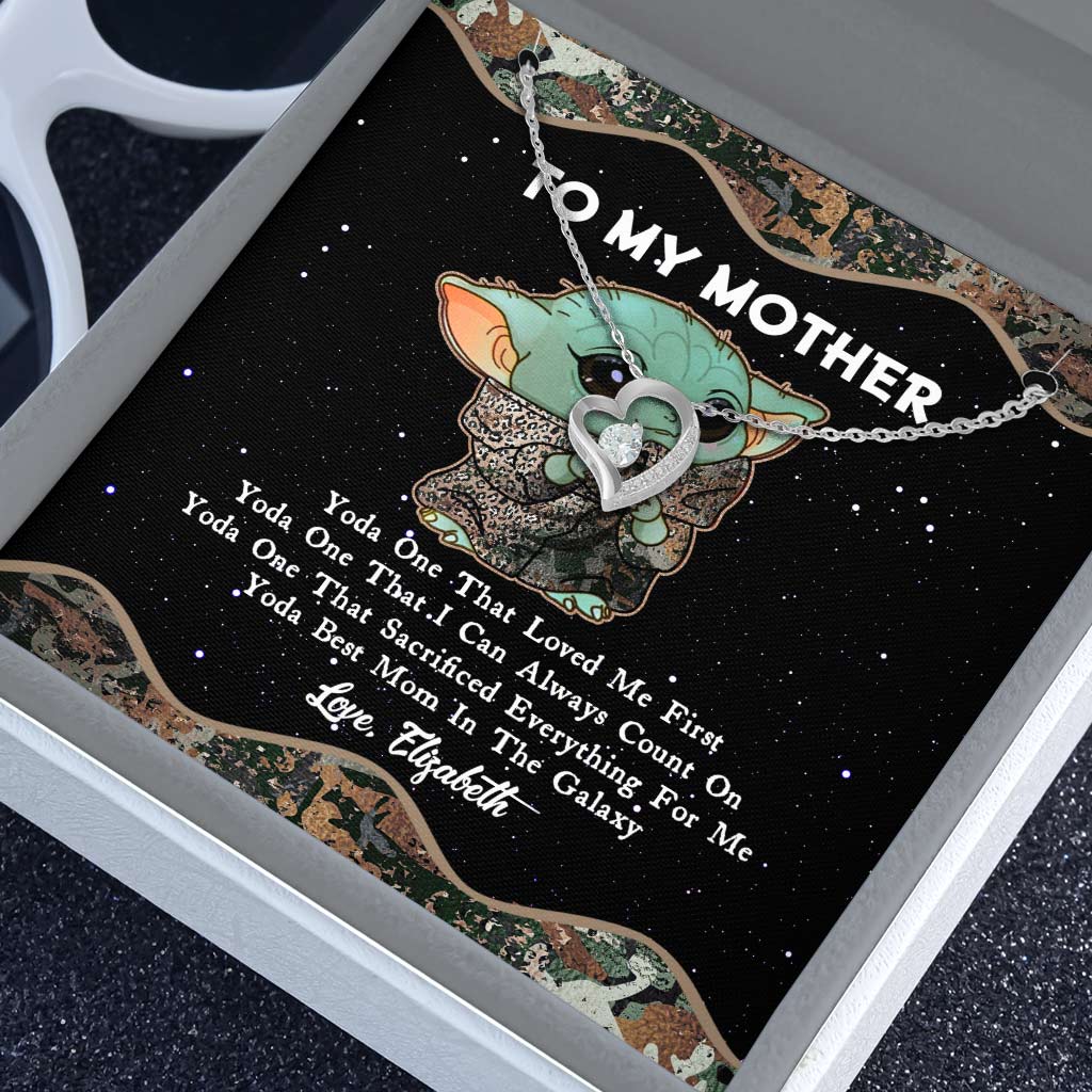 Yoda Best In The Galaxy - Personalized Mother's Day The Force Forever Love Necklace