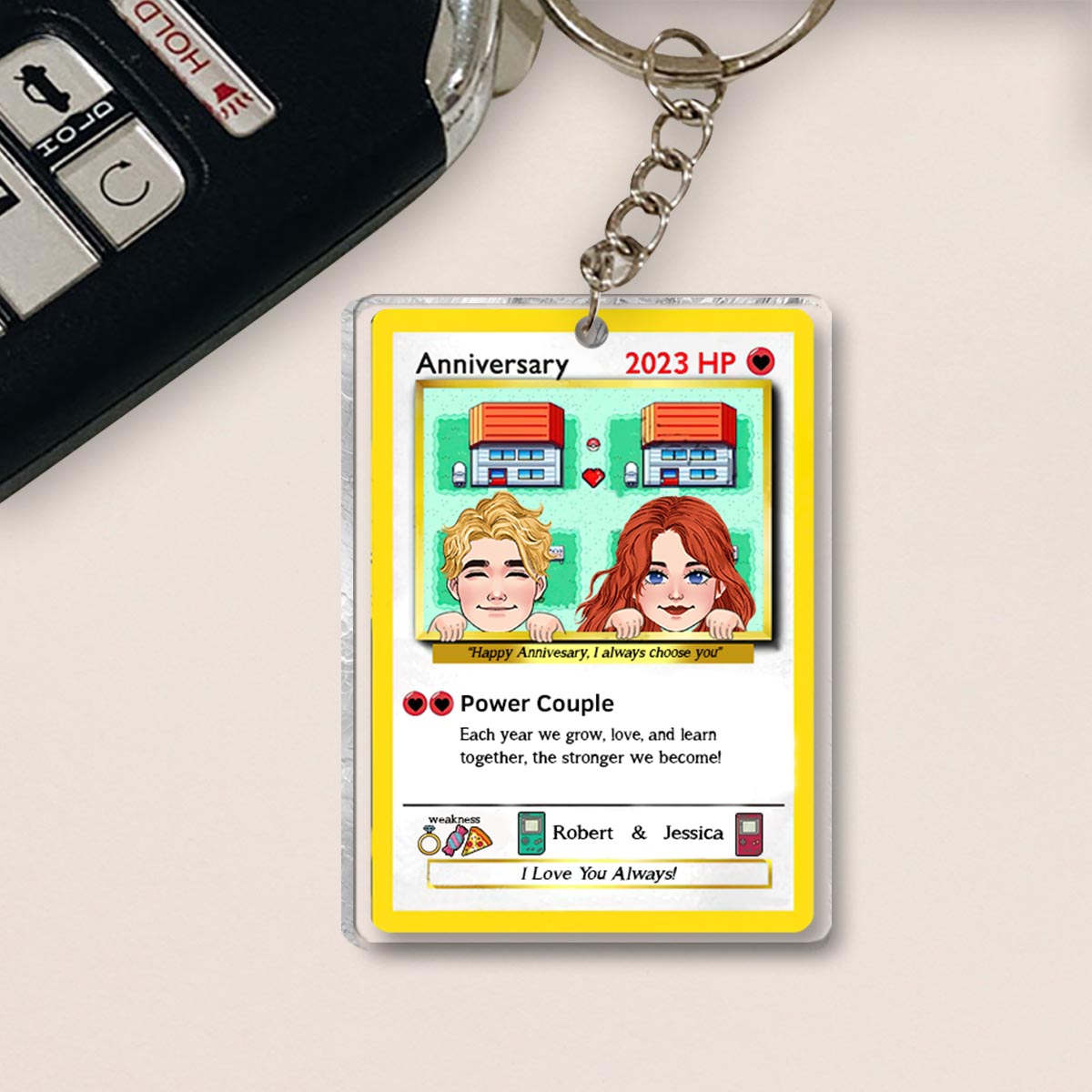 Power Couple - Personalized Monster Trainer Transparent Keychain